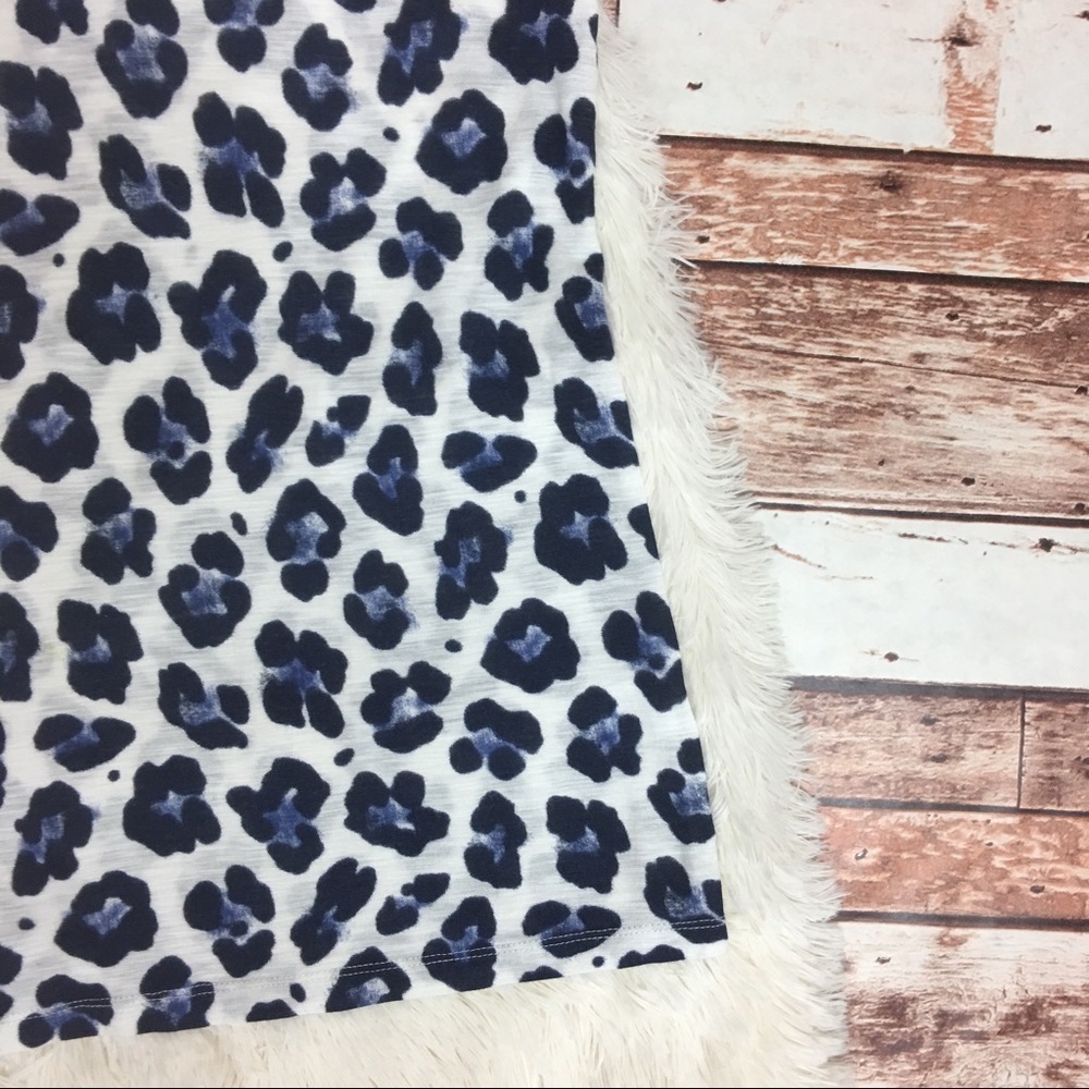 J. Crew Blue Leopard Print Racerback Tank - Picture 3 of 5